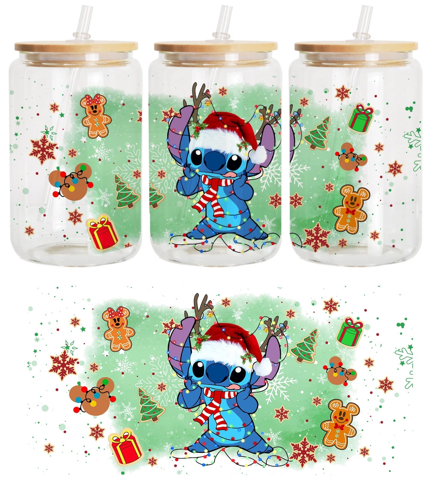 Christmas Cartoon Movie 16oz Glass Can Wrap PNG, Christmas 16oz Libbey Glass Can Wrap, Christmas Can Wrap, Xmas Mexican Png, Xmas Pan Dulce