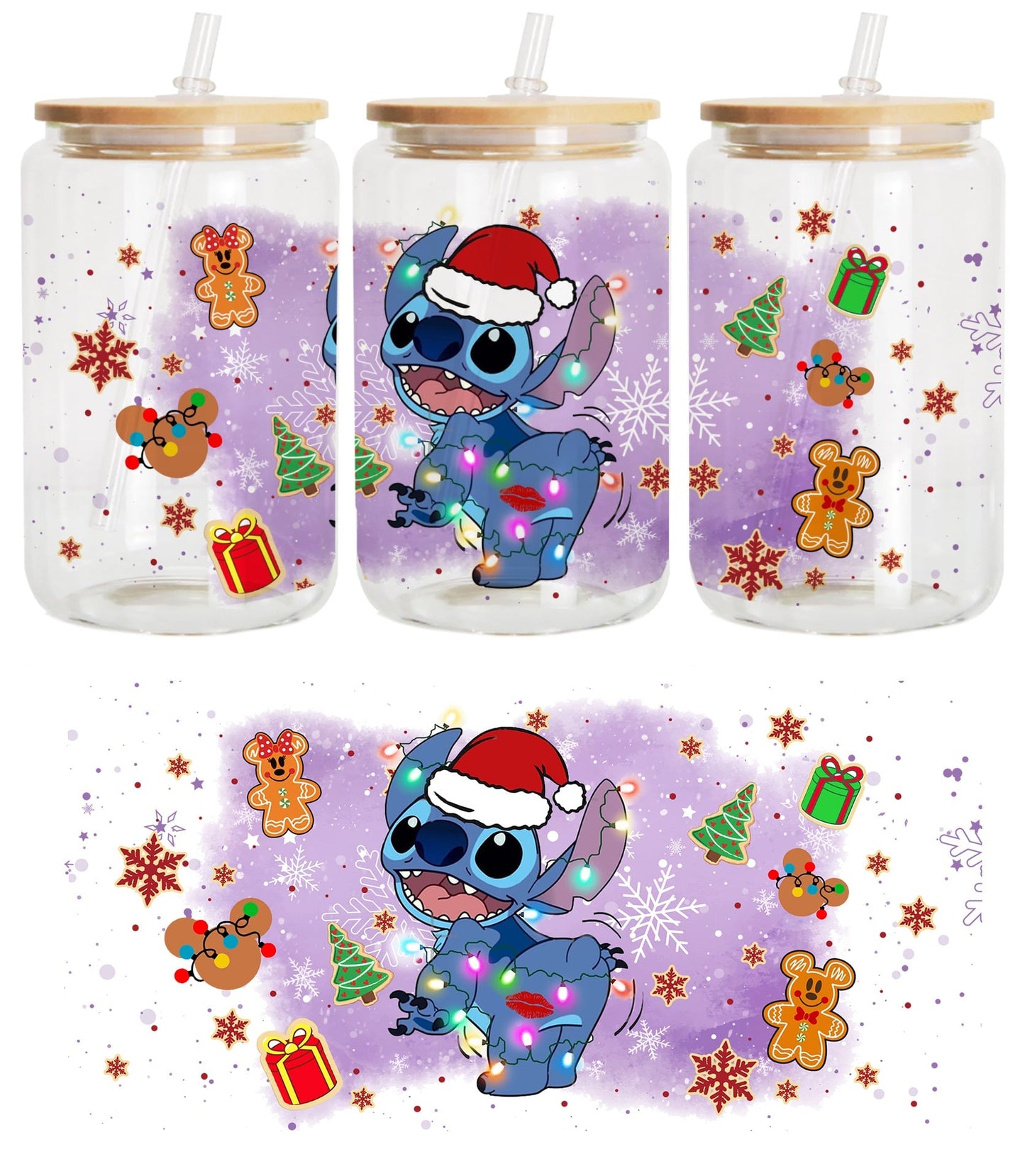 Christmas Cartoon Movie 16oz Glass Can Wrap PNG, Christmas 16oz Libbey Glass Can Wrap, Christmas Can Wrap, Xmas Mexican Png, Xmas Pan Dulce