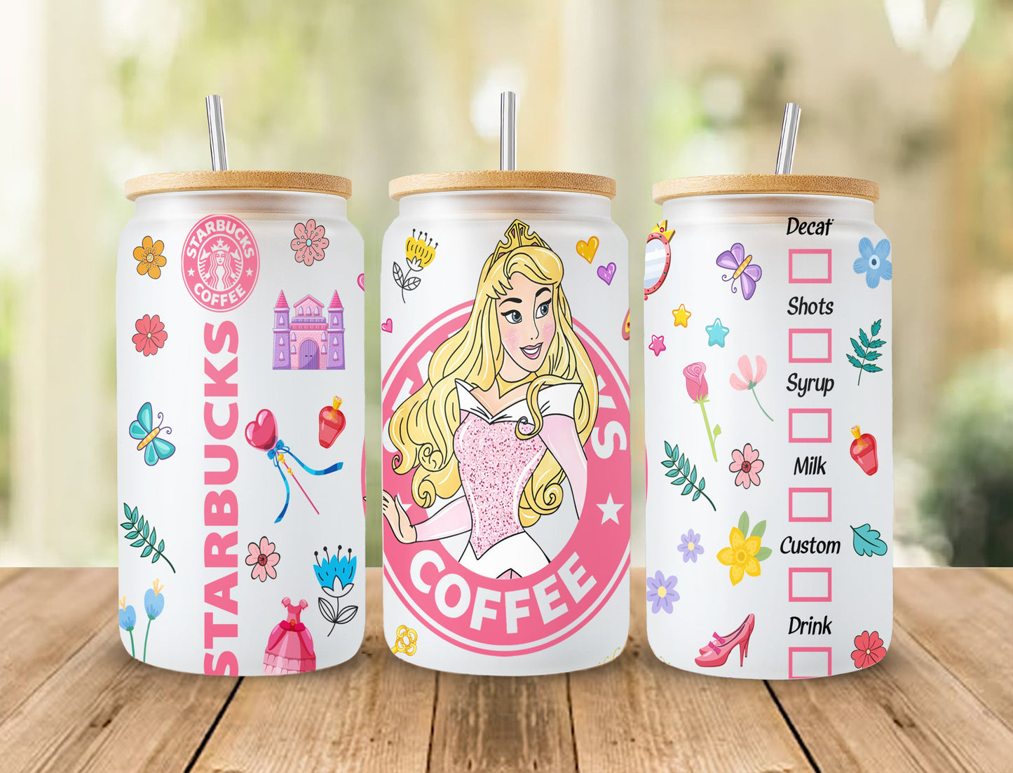 Princess Tumbler, Princess Glass Wrap, 16oz Glass Can Png, Libbey Can Glass 16oz, Princess Starbucks Wrap, Princess Png, Princess Images 2 - VartDigitals