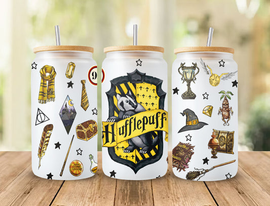 HP Magic Glass Can Wrap, 16oz Libbey Can Glass, Wizard School Can Glass Wrap, 16oz Coffee Glass, Magic Wizard Libbey Can Wrap, HP Glass Can 3 - VartDigitals