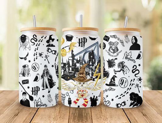 Potterhead PNG, Libbey Glass PNG, Can Glass Wrap PNG, 16oz Can Glass png, Magic Can Glass Full Wrap png, 16oz Coffee Glass png, Libbey png 4 - VartDigitals