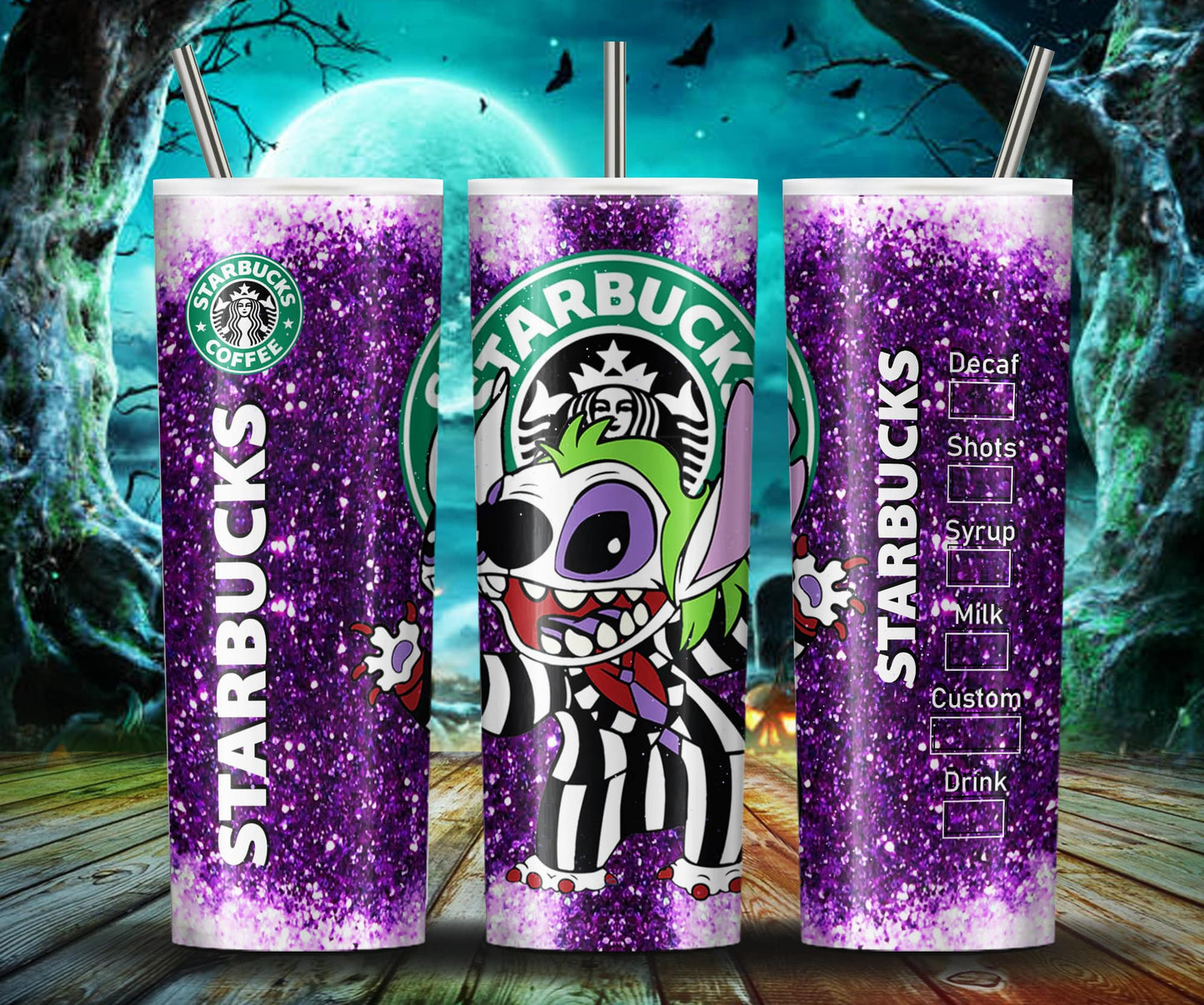 Cartoon Character Glitter 20oz Tumbler Wrap, Stitch 20oz Skinny Tumbler Wrap, 20oz Tumbler PNG Sublimation Instant Digital Download