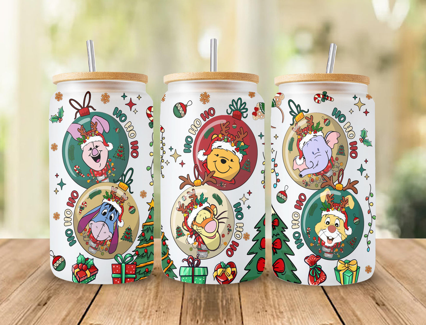 Christmas 16oz libbey can Cartoon PNG, 16oz Glass Can Wrap, 16oz Libbey Can Glass, Christmas Tumbler Wrap, Full Glass Can Wrap