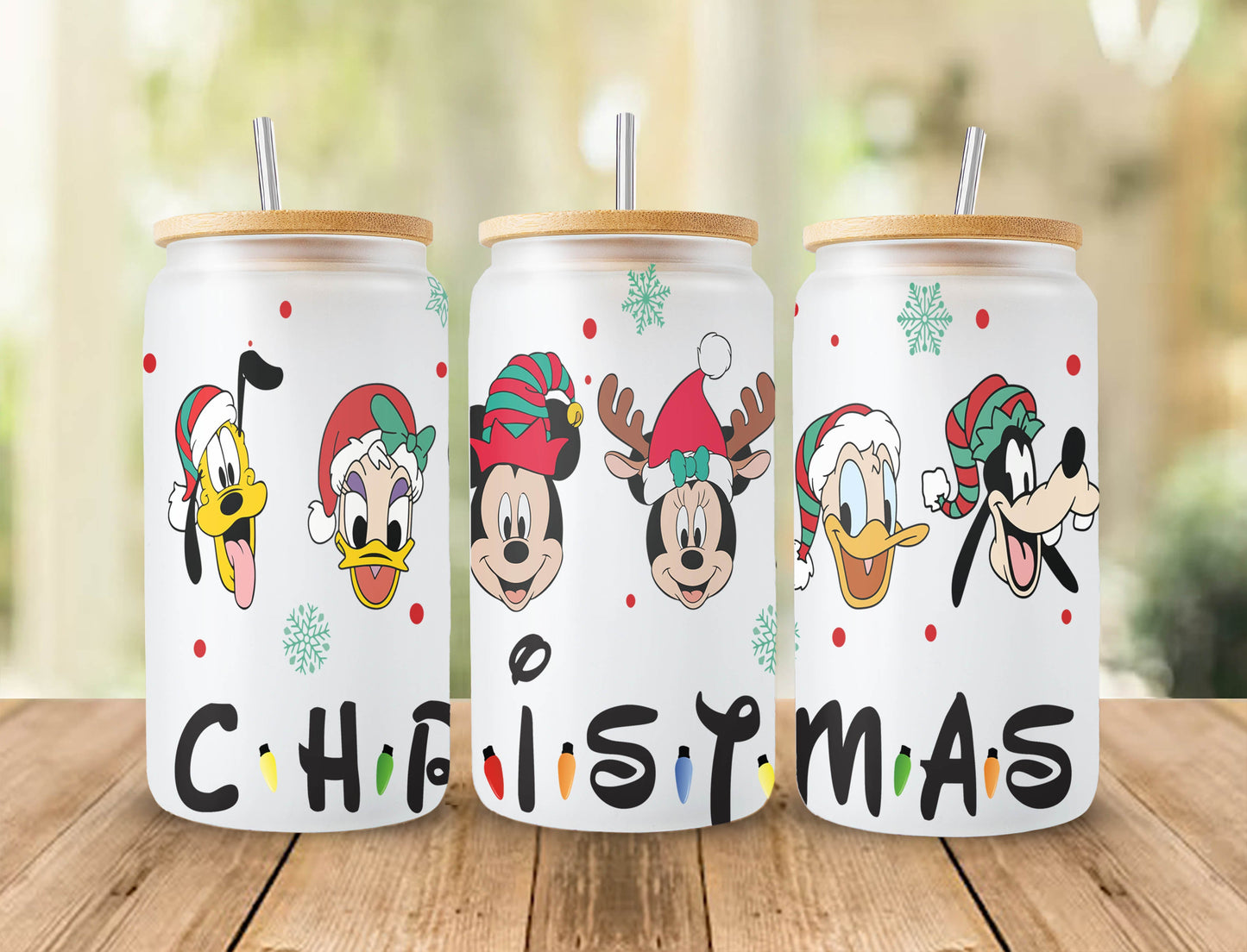 Cartoon Christmas 16oz libbey can Cartoon PNG, 16oz Glass Can Wrap, 16oz Libbey Can Glass, Christmas Tumbler Wrap, Full Glass Can Wrap 1