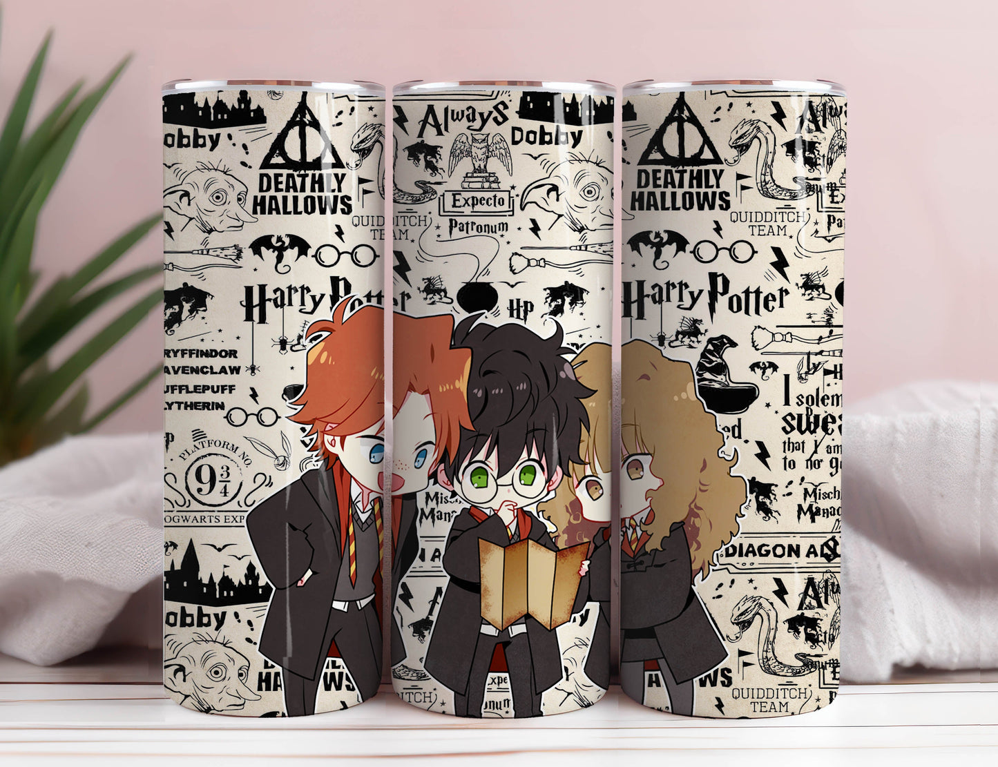 Harry Tumbler Wrap - 20oz Skinny Straight/Tape, Wizard Design Magical Tumbler Wrap PNG Instant Download 1