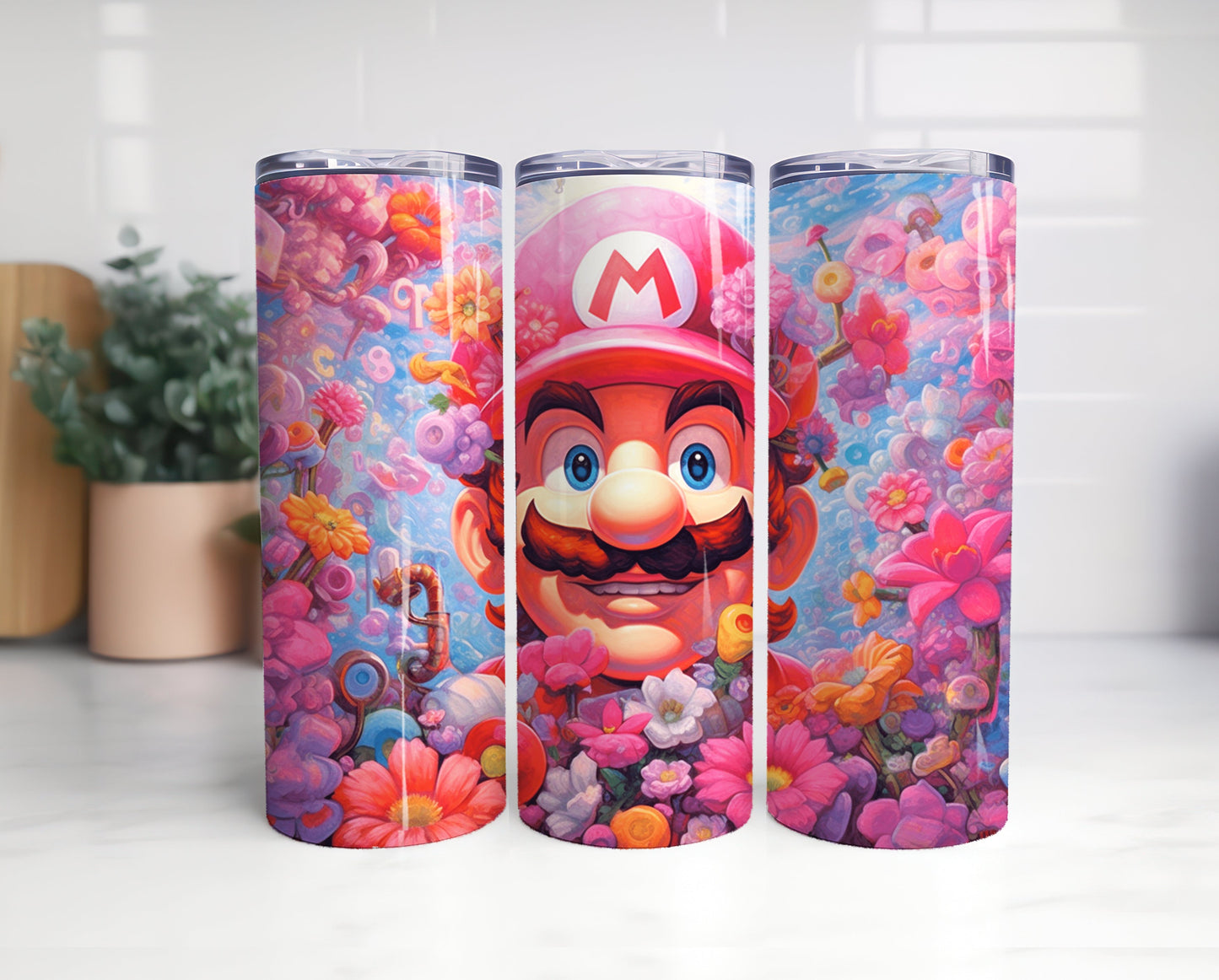Big Bundle Mario Tumbler, Mario Tumbler 20oz, 20oz Skinny Tumbler, Cartoon Tumbler, Video Game Skinny Tumbler 1 - VartDigitals