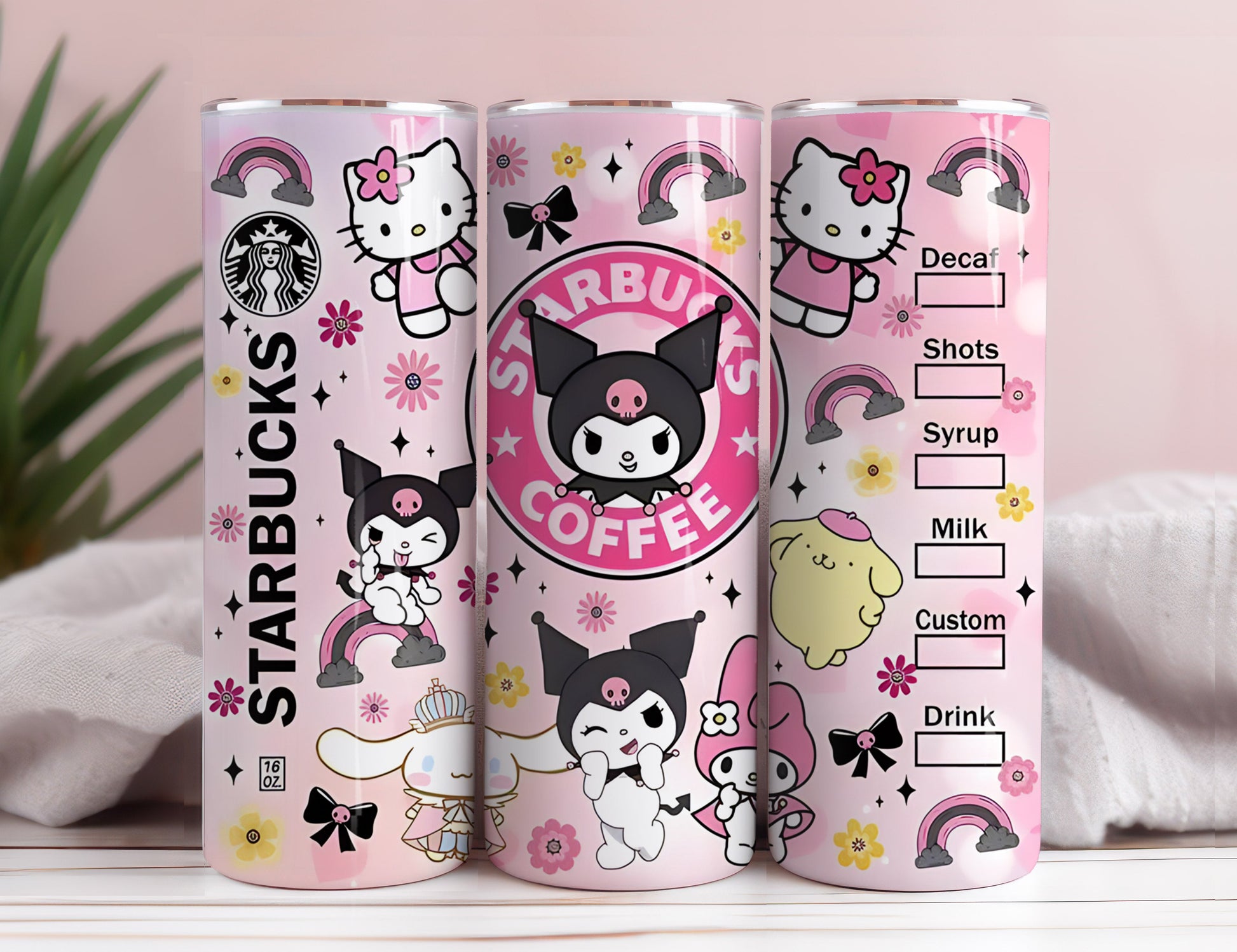 Hello Kitty Coffee Tumbler Bundle, Spring Flower Pink Cat PNG, 20oz Straight Skinny Wrap, Cartoon Tumbler, Tumbler Wrap, Full Tumbler Wrap 1 - VartDigitals