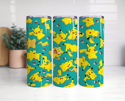 Bundle 20oz Pikachu Skinny Tumbler Wrap, Cartoon 20oz Skinny Tumbler Sublimation, Pokemon Tumbler Wrap, Cartoon Png, Gotta Catch ‘Em All! 2 - VartDigitals