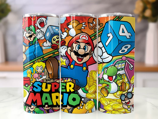 Super Mario Tumbler Wrap Bundle, 20 oz Mario Bros PNG Image Sublimation, Mario Tumbler Cup, Mario Bros Tumbler Wrap 2 - VartDigitals