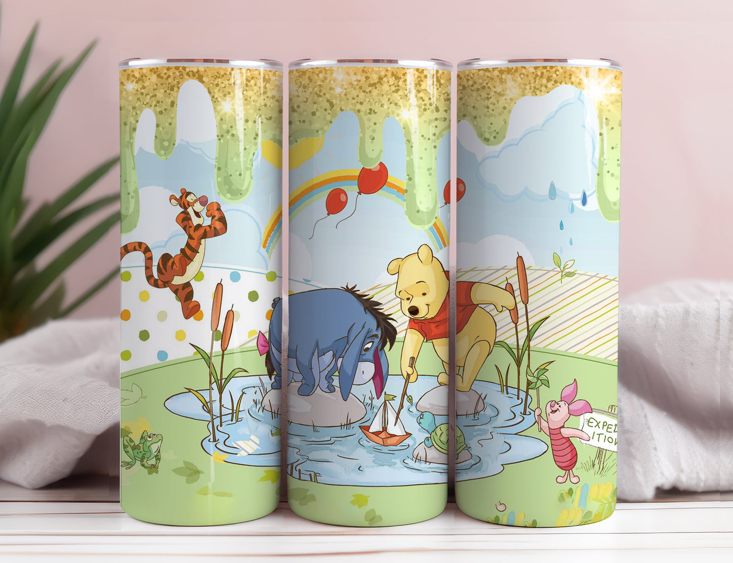 Winnie Pooh 20oz Skinny Tumbler Sublimation Designs, Cartoon Pooh Tumbler Png, Winnie The Pooh Wrap, Instant Download #STD 2