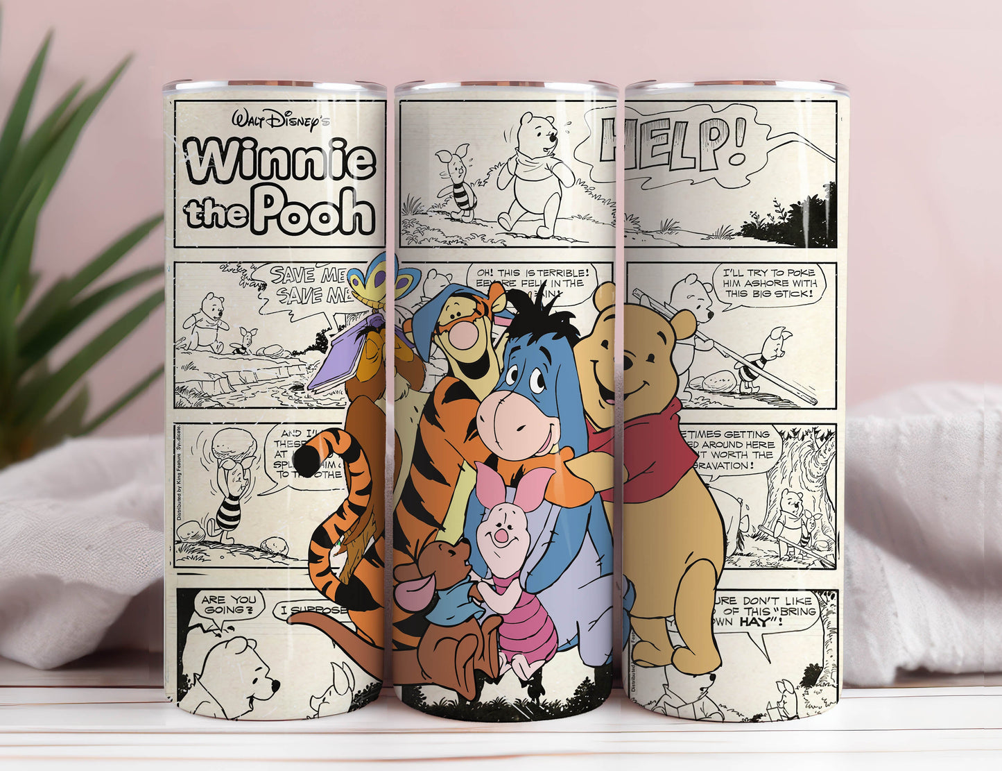 Winnie 20oz Skinny Tumbler Sublimation Designs, Cartoon Tumbler Png, Winnie Wrap, Instant Download