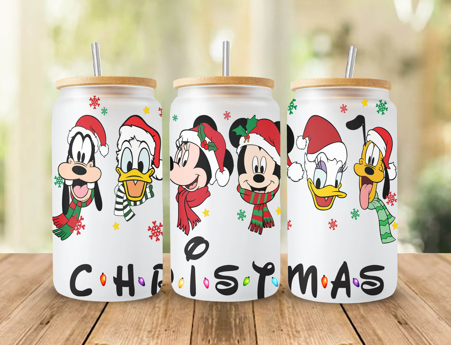 Cartoon Christmas 16oz libbey can Cartoon PNG, 16oz Glass Can Wrap, 16oz Libbey Can Glass, Christmas Tumbler Wrap, Full Glass Can Wrap 2