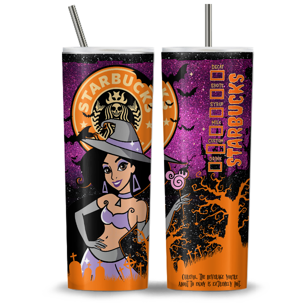 Princess Halloween Starbucks 20oz Tumbler Wrap, Princess Tumbler Png, Ariel Png, Beauty And The Beast, Trick Or Treat, Spooky Vibes (11 PNG Files)