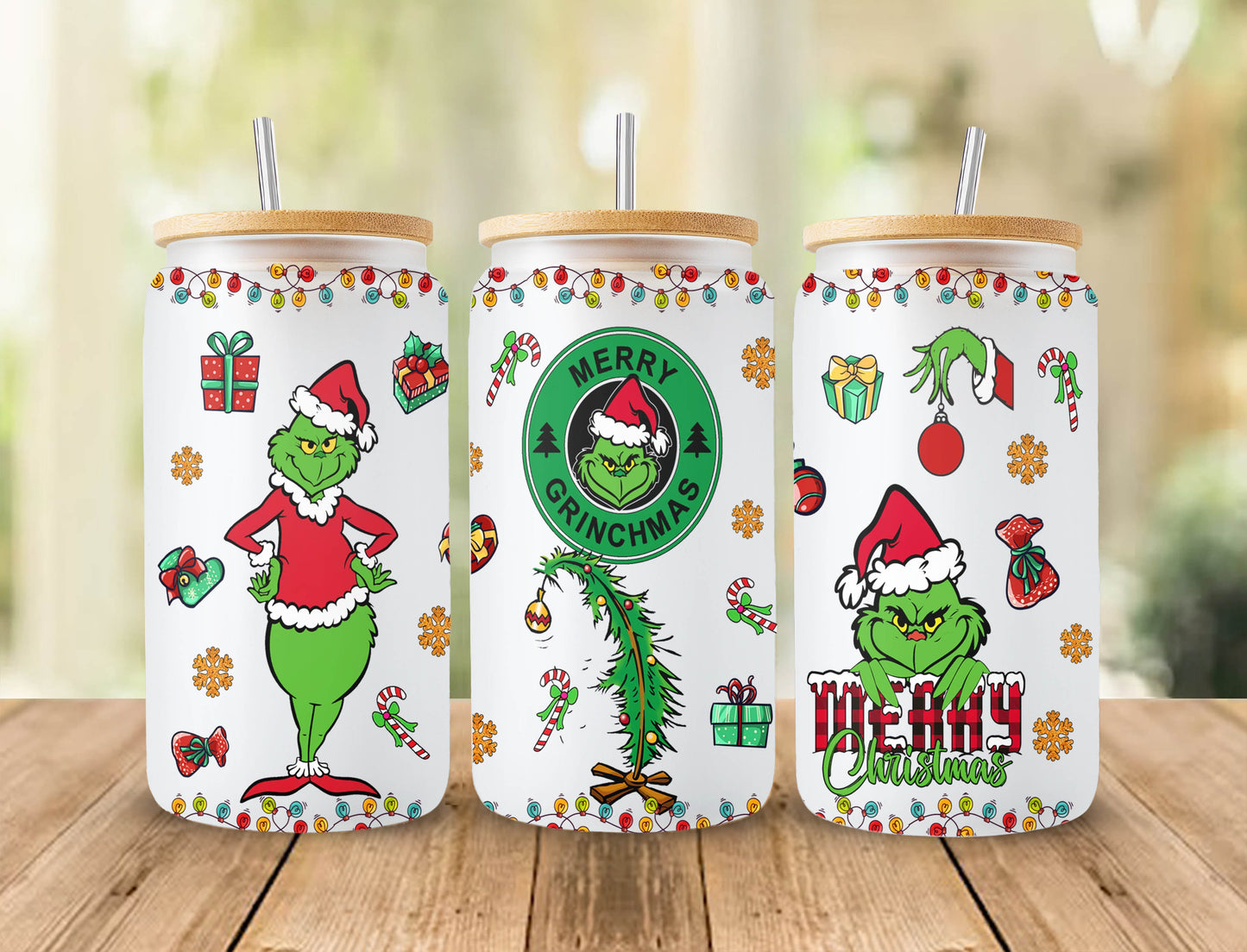 Cartoon Christmas Tumbler Wrap, 16oz Can Glass Wrap, Merry Christmas Can Glass, My Day Libbey Can Glass, Christmas Vibes, Christmas Stitch Wrap 3