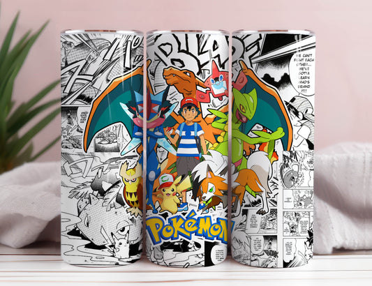 Pokemon Tumbler Wrap Bundle, 20oz Skinny Tumbler Wrap, 20 oz Tumbler Png Sublimation Design, Digital Instant Download Designs Template File 3