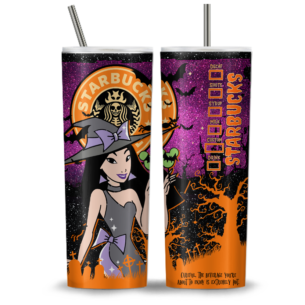 Princess Halloween Starbucks 20oz Tumbler Wrap, Princess Tumbler Png, Ariel Png, Beauty And The Beast, Trick Or Treat, Spooky Vibes (11 PNG Files)
