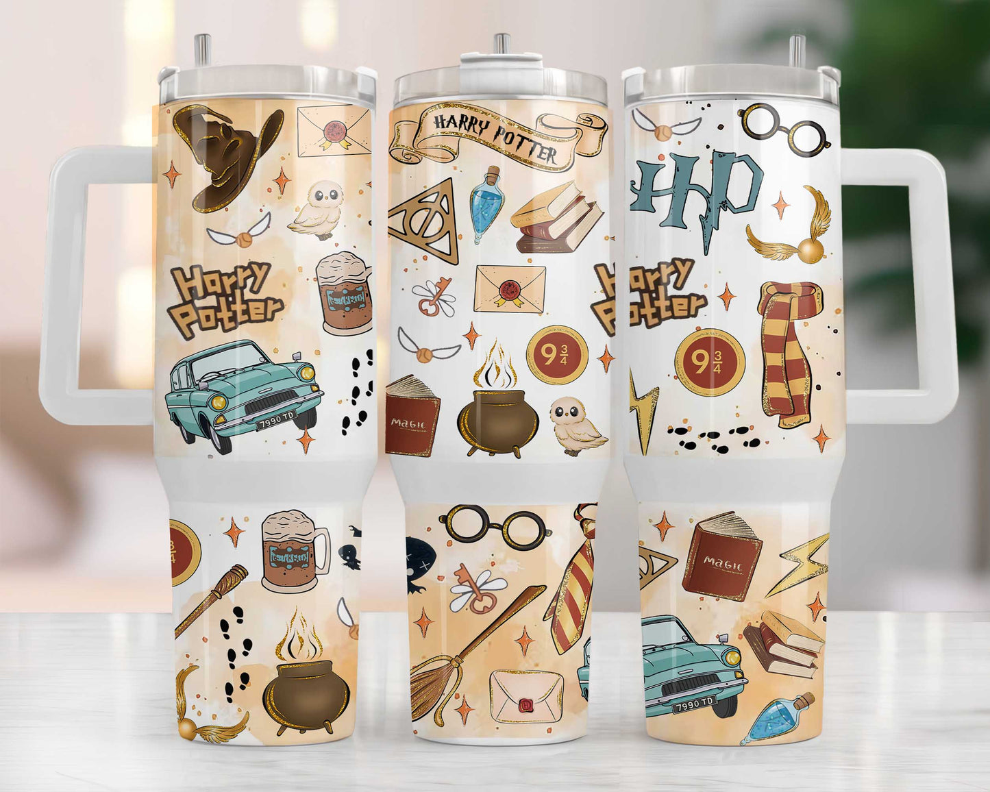 Magic Wizard 40oz Tumbler Wrap PNG, HP Quencher Tumbler Sublimation, Wizard Tumbler Png, Potterhead Tumbler, Magic Wrap, Full Tumbler Wrap - VartDigitals