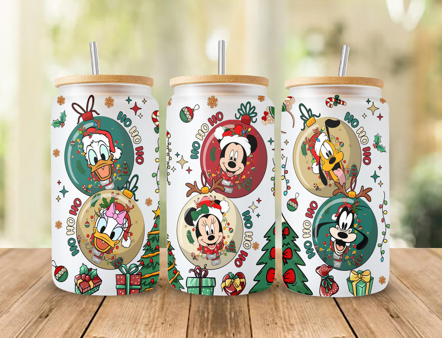 Christmas 16oz libbey can Cartoon PNG, 16oz Glass Can Wrap, 16oz Libbey Can Glass, Christmas Tumbler Wrap, Full Glass Can Wrap