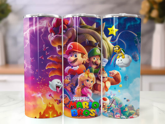 Super Mario Tumbler Wrap Bundle, 20 oz Mario Bros PNG Image Sublimation, Mario Tumbler Cup, Mario Bros Tumbler Wrap 4 - VartDigitals
