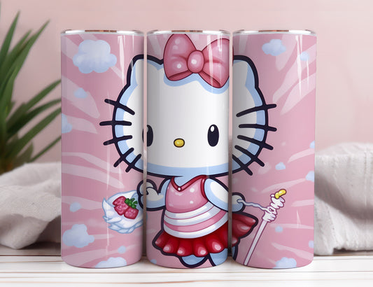 Hello Kitty Coffee Tumbler Bundle, Spring Flower Pink Cat PNG, 20oz Straight Skinny Wrap, Cartoon Tumbler, Tumbler Wrap, Full Tumbler Wrap 15 - VartDigitals