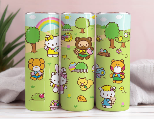 Hello Kitty Coffee Tumbler Bundle, Spring Flower Pink Cat PNG, 20oz Straight Skinny Wrap, Cartoon Tumbler, Tumbler Wrap, Full Tumbler Wrap 59 - VartDigitals
