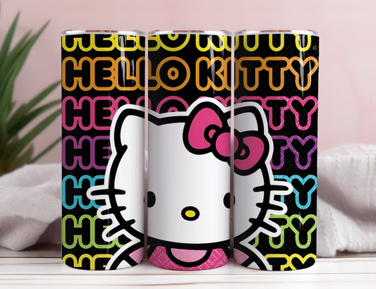 Hello Kitty Coffee Tumbler Bundle, Spring Flower Pink Cat PNG, 20oz Straight Skinny Wrap, Cartoon Tumbler, Tumbler Wrap, Full Tumbler Wrap 22 - VartDigitals