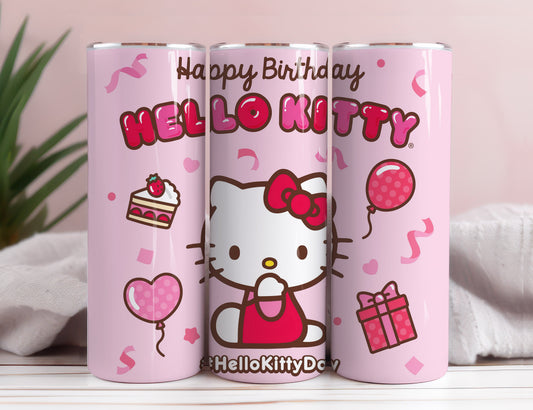 Hello Kitty Coffee Tumbler Bundle, Spring Flower Pink Cat PNG, 20oz Straight Skinny Wrap, Cartoon Tumbler, Tumbler Wrap, Full Tumbler Wrap 54 - VartDigitals