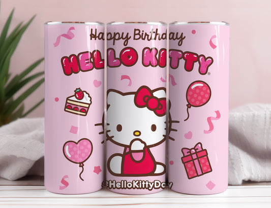 Hello Kitty Coffee Tumbler Bundle, Spring Flower Pink Cat PNG, 20oz Straight Skinny Wrap, Cartoon Tumbler, Tumbler Wrap, Full Tumbler Wrap 30 - VartDigitals