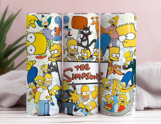 The Simpsons Tumbler PNG, The Simpsons Sublimation Design, 20 oz Skinny Tumbler, The Simpsons Tumbler Wrap, Dad Gift PNG Digital Download