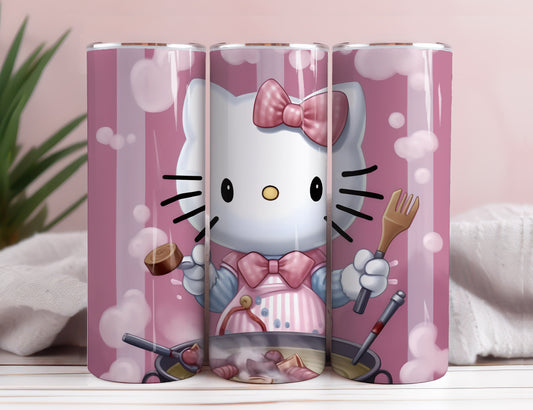 Hello Kitty Coffee Tumbler Bundle, Spring Flower Pink Cat PNG, 20oz Straight Skinny Wrap, Cartoon Tumbler, Tumbler Wrap, Full Tumbler Wrap 14 - VartDigitals