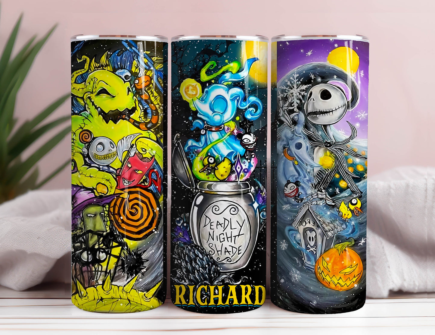 The Nightmare Before Christmas 20oz Skinny Tumbler Template PNG, Jack skellington Tumbler Design PNG File Digital Download