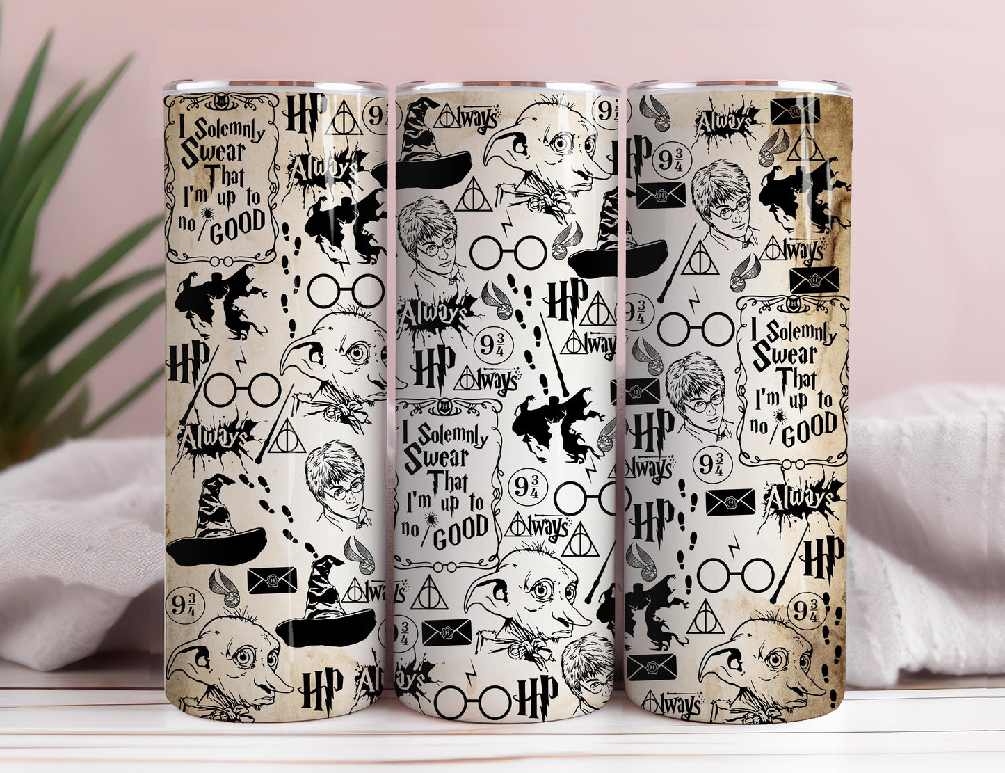 Magic Wizard Tumbler Wrap PNG, 20oz Skinny Tumbler, Wizard Tumbler Wrap, HP Tumbler, Skinny Tumbler Wrap, Full Tumbler Wrap, Png Download