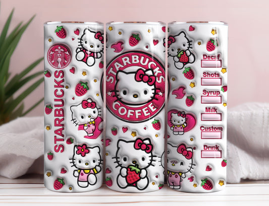 Hello Kitty Coffee Tumbler Bundle, Spring Flower Pink Cat PNG, 20oz Straight Skinny Wrap, Cartoon Tumbler, Tumbler Wrap, Full Tumbler Wrap 9 - VartDigitals