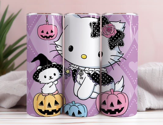 Hello Kitty Coffee Tumbler Bundle, Spring Flower Pink Cat PNG, 20oz Straight Skinny Wrap, Cartoon Tumbler, Tumbler Wrap, Full Tumbler Wrap 17 - VartDigitals