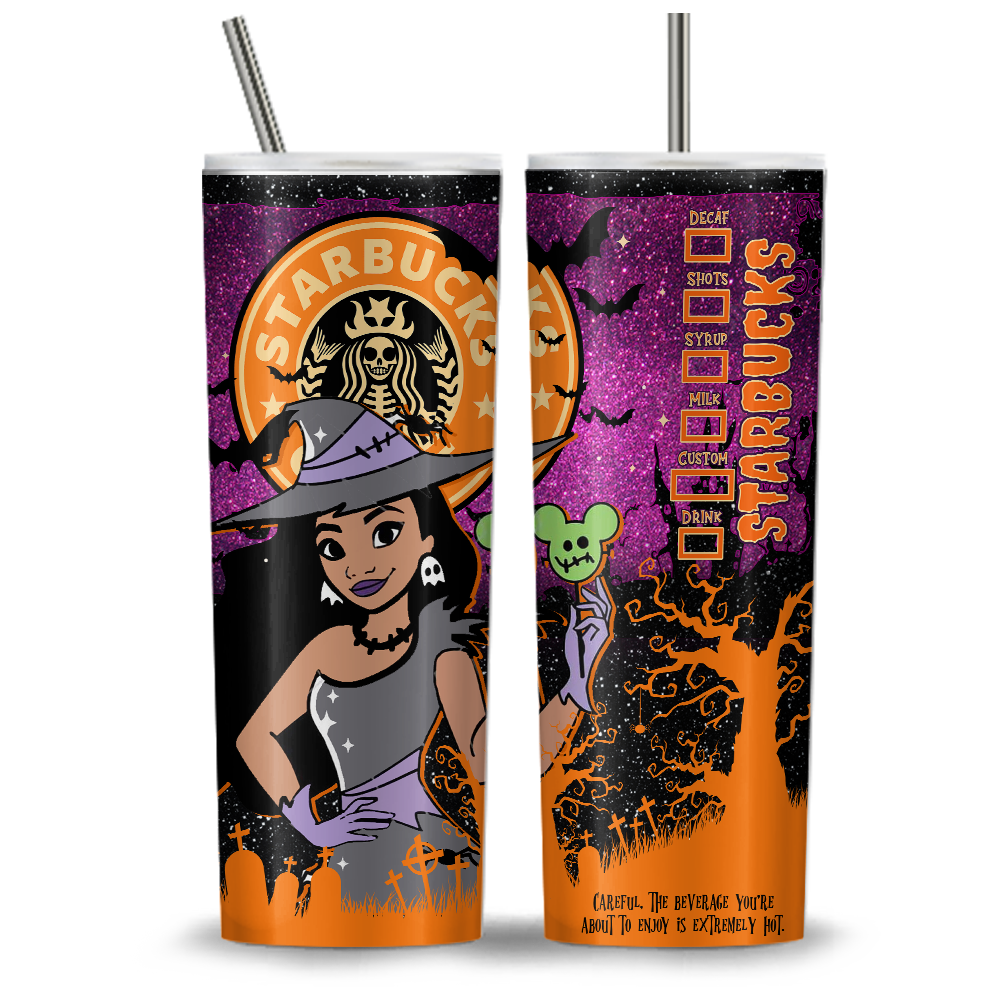 Princess Halloween Starbucks 20oz Tumbler Wrap, Princess Tumbler Png, Ariel Png, Beauty And The Beast, Trick Or Treat, Spooky Vibes (11 PNG Files)