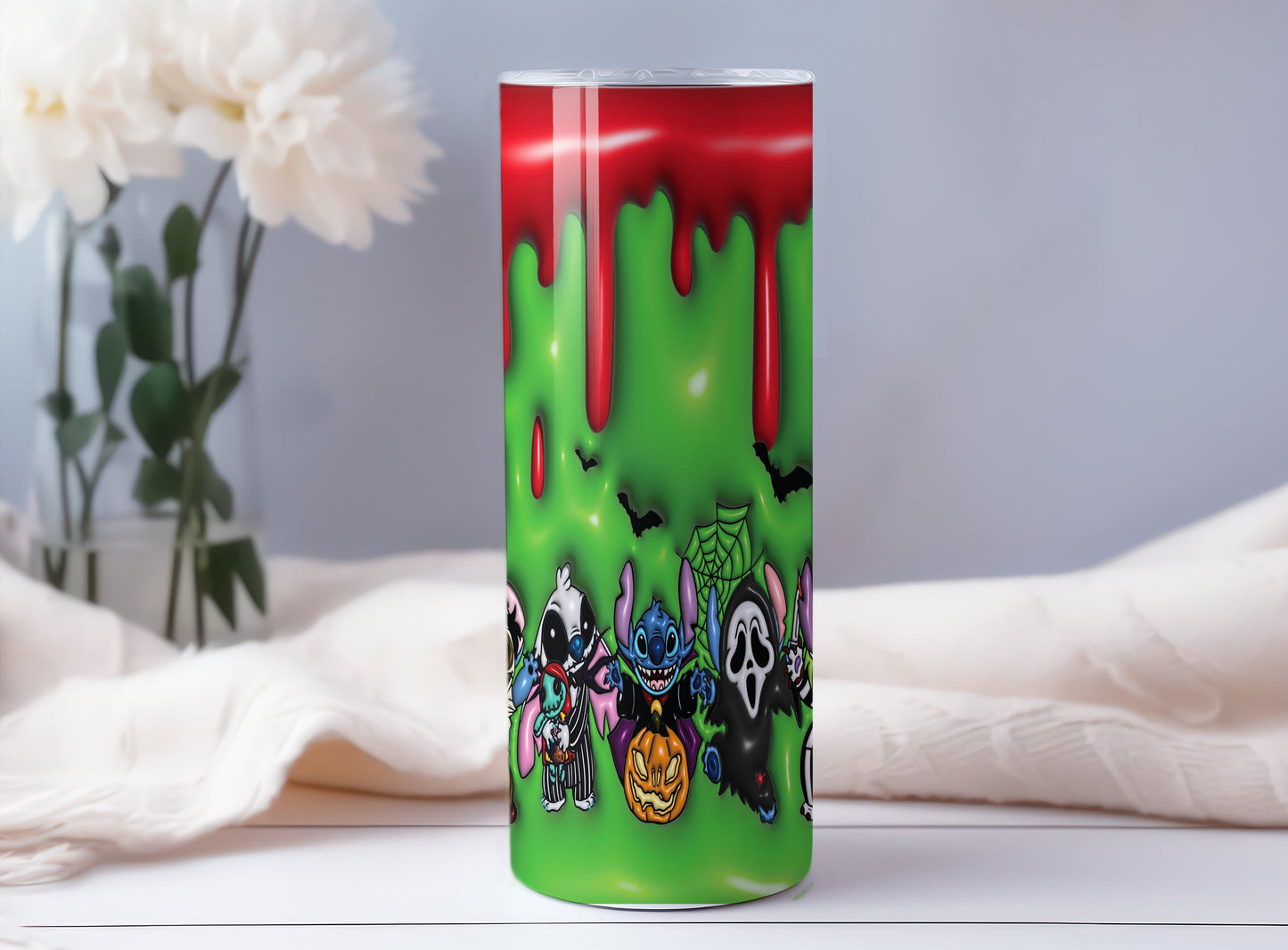 3D Cartoon Tumbler Wrap Design Bundle, Inflated Halloween Tumbler Wrap PNG Bundle, Digital Download, Bubble Horror 20 oz Tumbler Wrap PNG - VartDigitals