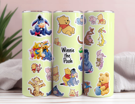 Winnie Pooh 20oz Skinny Tumbler Sublimation Designs, Cartoon Pooh Tumbler Png, Winnie The Pooh Wrap, Instant Download #STD 7