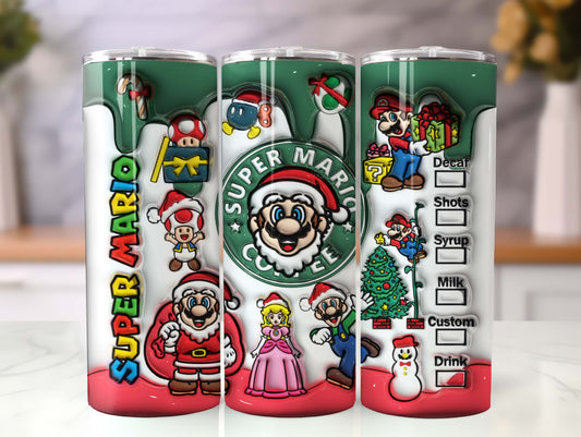 3D Inflated Cartoon Christmas Tumbler PNG, 3D Kids Game Tumbler, 3D Funny Movie Sublimation Wraps, Christmas Digital Game Tumbler Wrap Png - VartDigitals