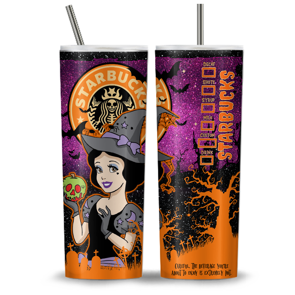 Princess Halloween Starbucks 20oz Tumbler Wrap, Princess Tumbler Png, Ariel Png, Beauty And The Beast, Trick Or Treat, Spooky Vibes (11 PNG Files)