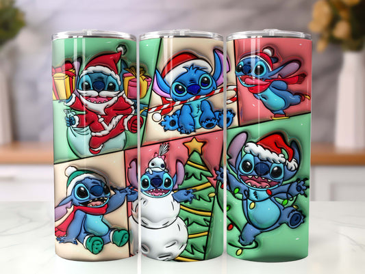 3D Inflated Christmas Tumbler Wrap, Inflated Cartoon Christmas Tumbler Wrap, Cartoon Christmas, 3D Tumbler Wrap, 20oz Skinny Tumbler Wrap - VartDigitals