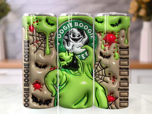 3D Inflated Horror Character Tumbler Wrap, 20oz Skinny Tumbler, Cartoon 3D Inflated, Spooky Vibes Png, Halloween Png, Sublimation Design Png - VartDigitals