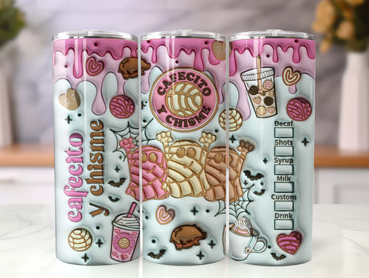 3D Spooky Conchas Inflated Tumbler Wrap, Mexican Pan Dulce Ghost Tumbler, Puffy Halloween Conchas Ghost Tumbler, Mexican Conchas, Pan Dulce - VartDigitals