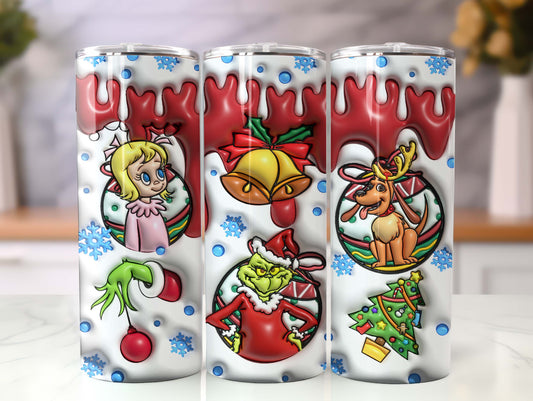 3D Inflated Christmas Tumbler Wrap Png, Inflated Christmas Tumbler Sublimation, Funny Christmas, Christmas Vibes, Xmas Tumbler, Png Download - VartDigitals