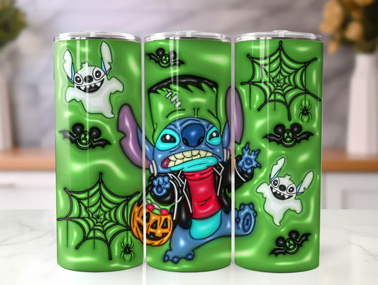 Stitch 3D Inflated Tumbler, Inflated 3D Stitch Tumbler Wrap,Tumbler Wrap, Full Tumbler Wrap, 20oz Skinny Tumbler, 3D Tumbler, Png Download 22 - VartDigitals