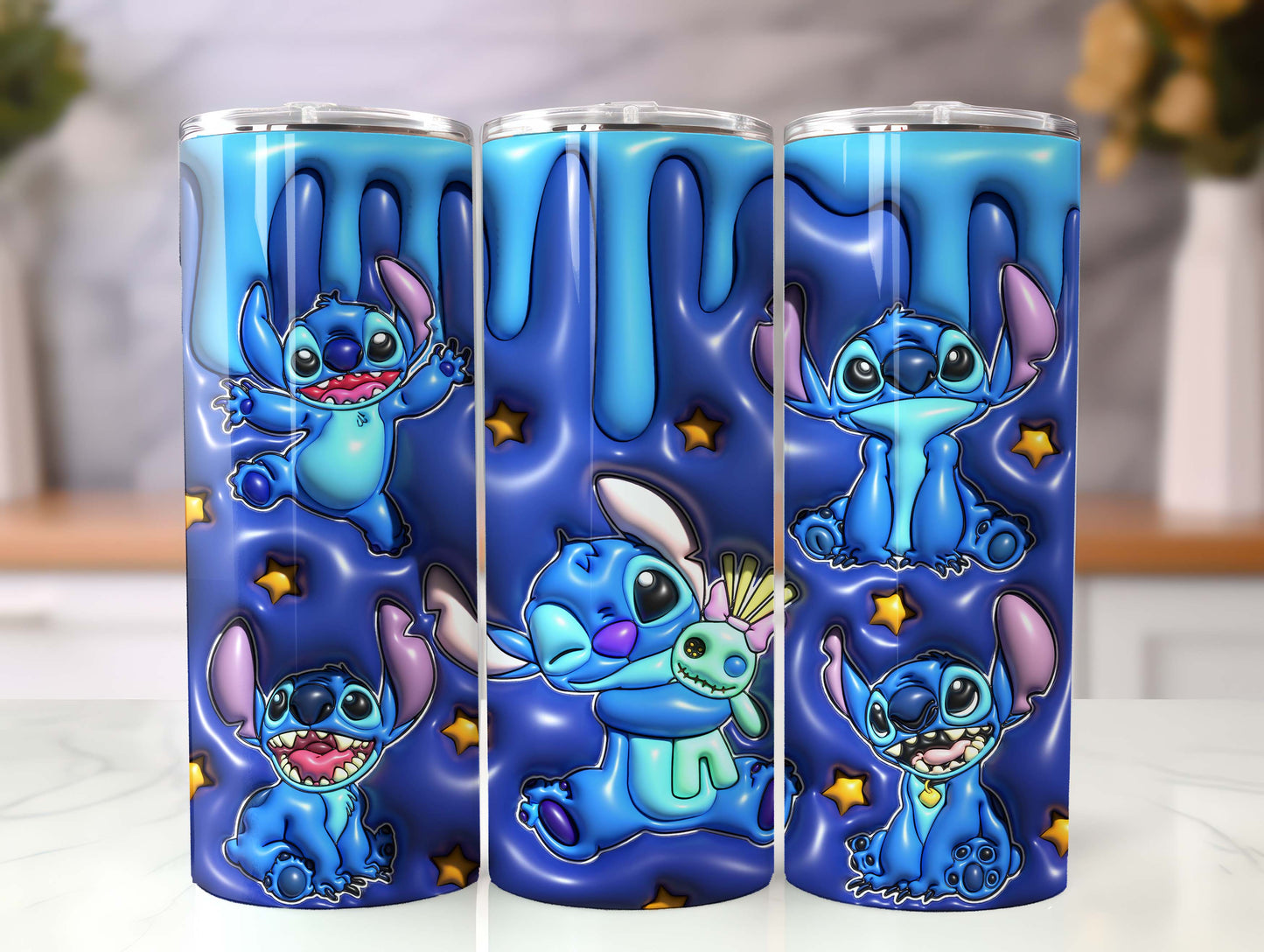 Inflated Cartoon Tumbler Design Png 3D Tumbler Wraps 20oz Skinny Sublimation Digital Downloads 3D Puffy Stitch Design Sublimation Png - VartDigitals