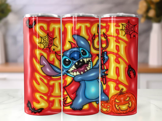 Stitch 3D Inflated Tumbler, Inflated 3D Stitch Tumbler Wrap,Tumbler Wrap, Full Tumbler Wrap, 20oz Skinny Tumbler, 3D Tumbler, Png Download 38 - VartDigitals