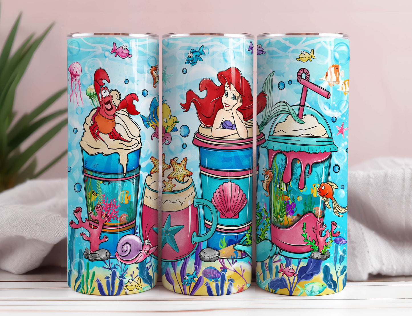 Ariel Tumbler Wrap, Princess Coffee Tumbler Wrap, 20oz Skinny Tumbler, Skinny Tumbler Wrap, 20oz Tumbler, Png download