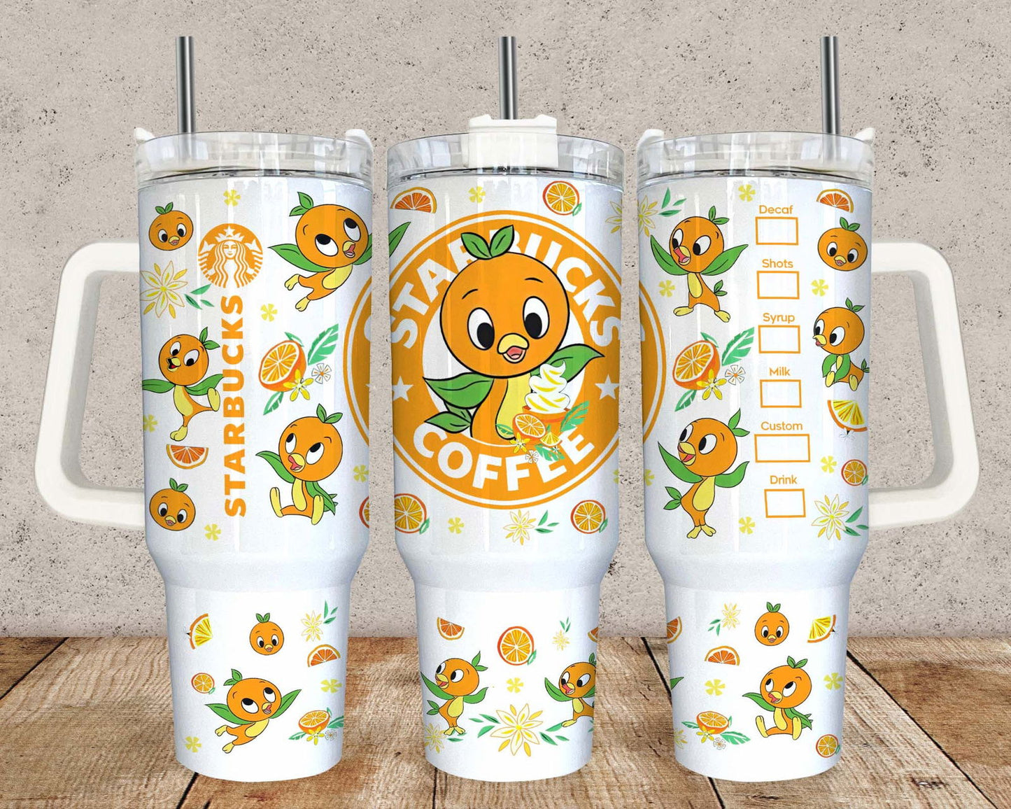 Funny Orange Bird 40oz Tumbler Wrap, Orange Bird Hello Sunshine 40 oz Quencher Wrap, Orange Bird Wrap Png Instant Download
