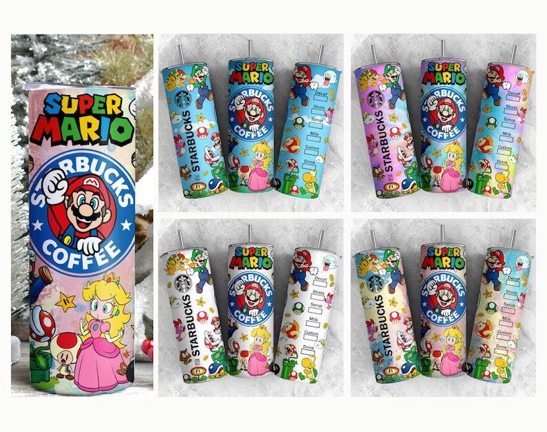 Cartoon Tumbler Wrap Bundle, 20oz Skinny Tumbler Sublimation Design, Sublimation Design, Mario Tumbler, 20oz Skinny Straight,Cartoon Tumbler - VartDigitals