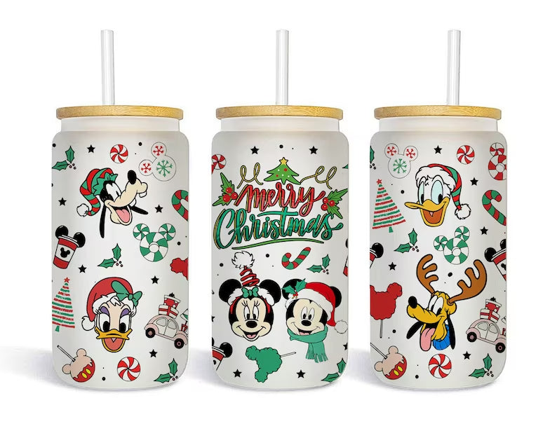 Cartoons Christmas Coffee PNG, 16oz Libbey Can Glass, Christmas Coffee, Tumbler Wrap, Can Glass Full Wrap,Christmas Tumbler,Instant Download